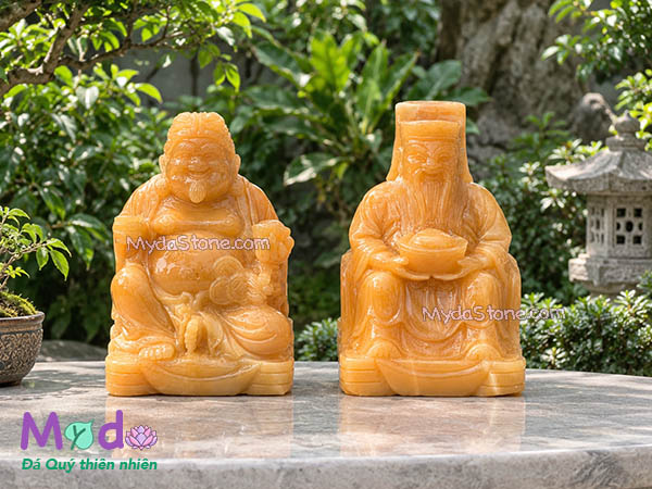 Tượng Thần Tài Ông Địa đá Ngọc Hoàng Long