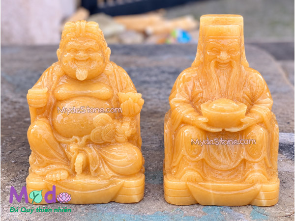 Tượng Thần Tài Ông Địa đá Ngọc Hoàng Long