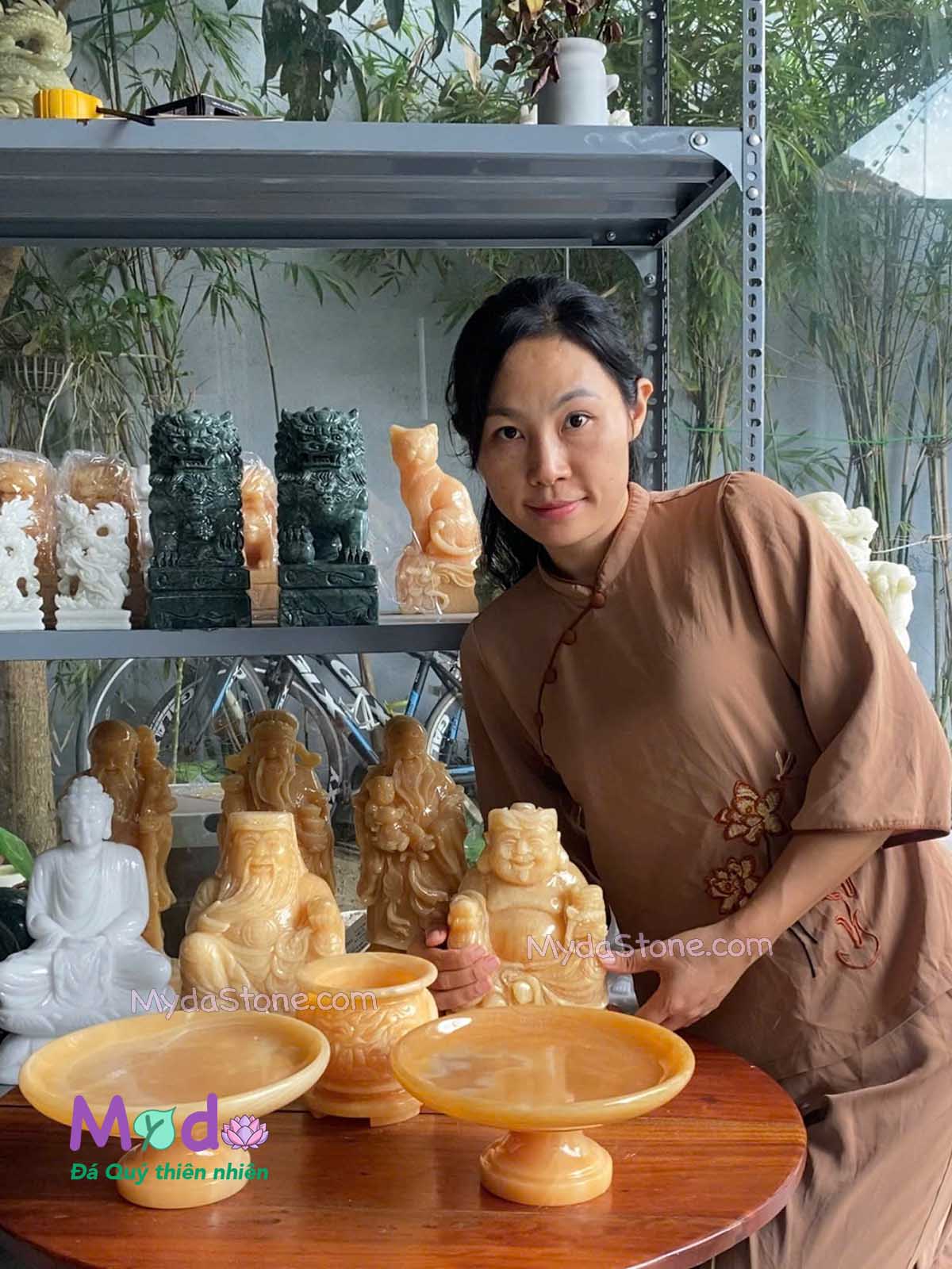 Bộ Đồ Thờ Thần Tài Ông Địa đá Ngọc Hoàng Long