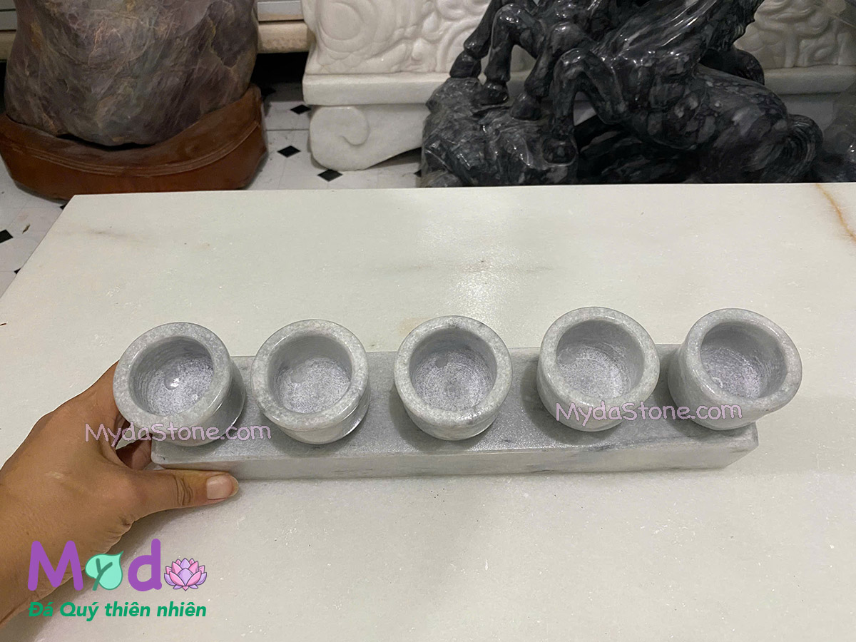 Bộ 5 Ly Nước đá Cẩm Thạch Xám