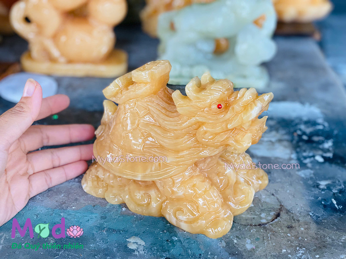 Tượng Long Quy hoá rồng đá Ngọc Hoàng Long