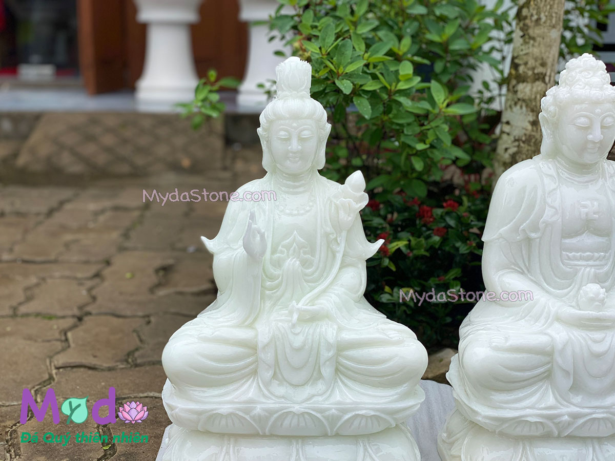 Bộ Tượng Tam Thánh bằng đá Cẩm Thạch Trắng