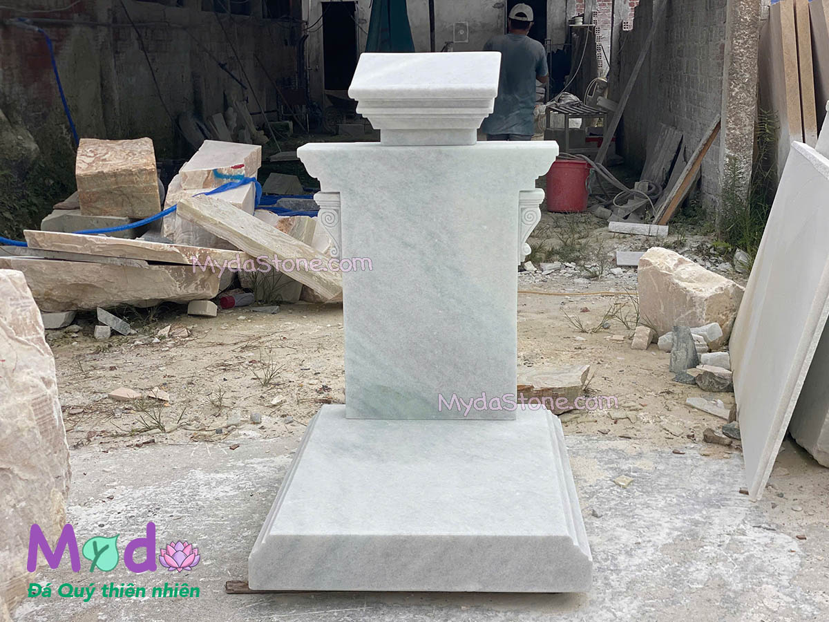 Bục Giảng Công Giáo đá Cẩm Thạch Trắng Xanh