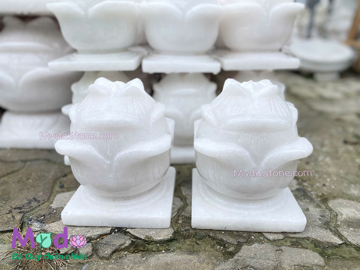 Búp Sen đá Cẩm Thạch Trắng