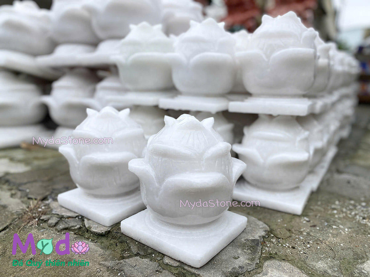 Búp Sen đá Cẩm Thạch Trắng