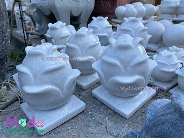 Búp Sen đá Cẩm Thạch Trắng