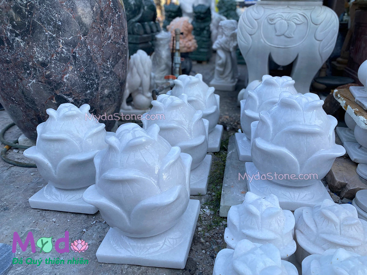 Búp Sen đá Cẩm Thạch Trắng