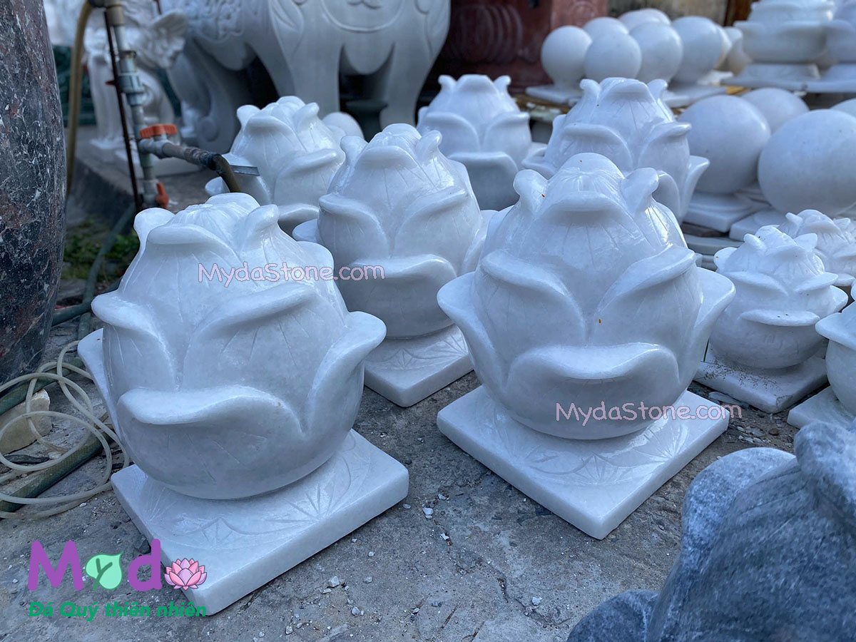 Búp Sen đá Cẩm Thạch Trắng