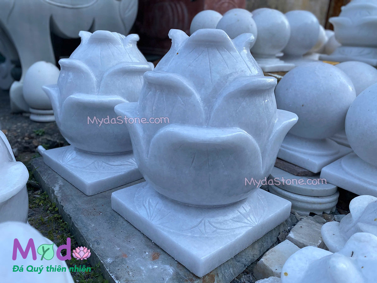 Búp Sen đá Cẩm Thạch Trắng