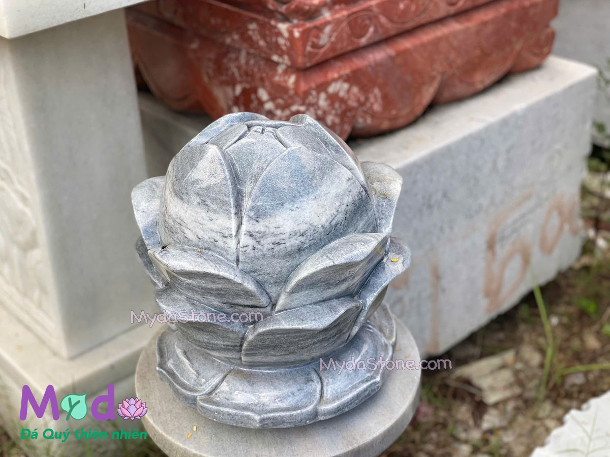 Búp Sen để trụ đá Cẩm Thạch Xám