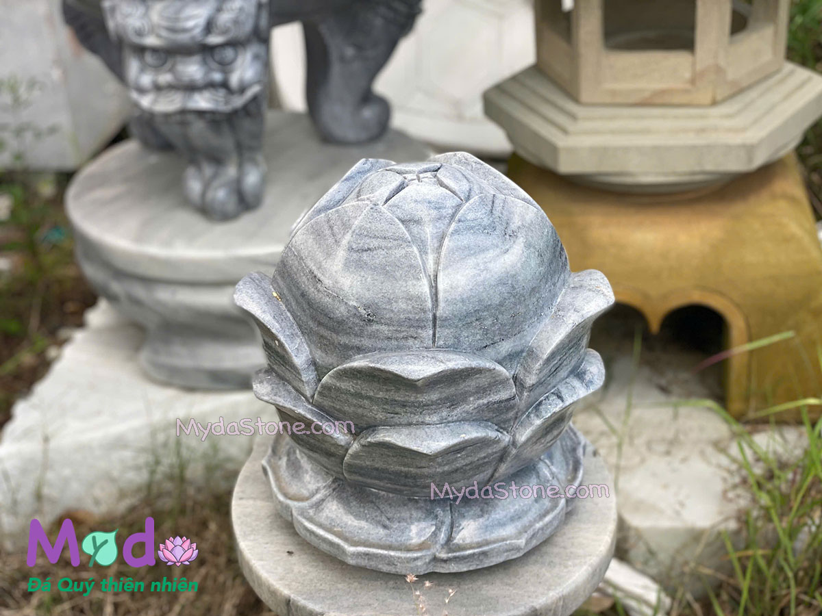 Búp Sen để trụ đá Cẩm Thạch Xám