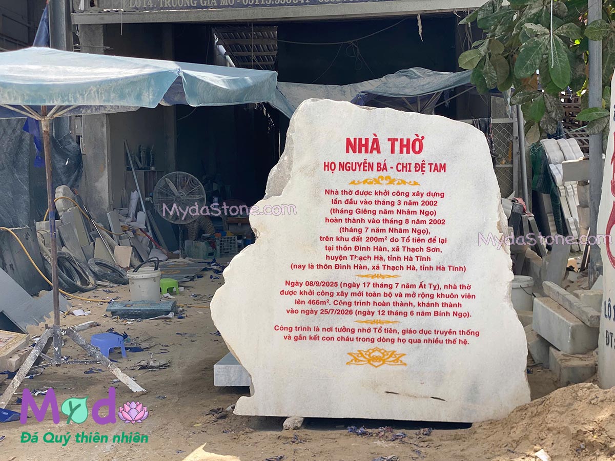 Bảng Hiệu đá Cẩm Thạch Trắng