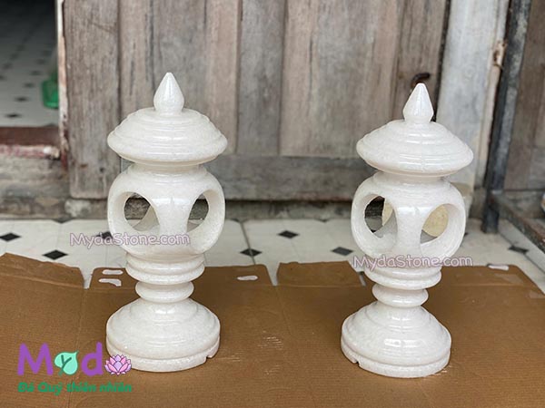 Chân Đèn đá Cẩm Thạch Trắng