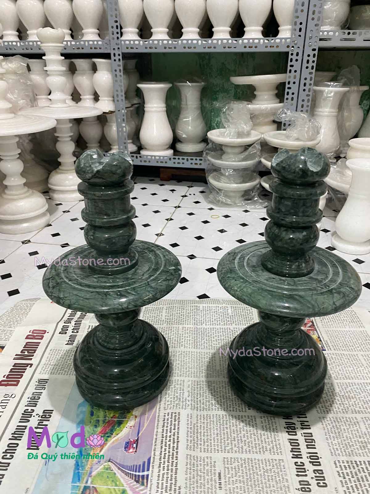 Chân Đèn đá Xanh Ấn Độ