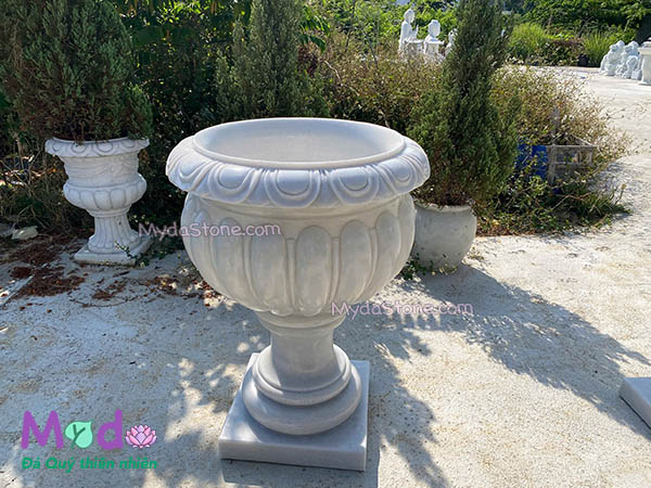Chậu Hoa đá Cẩm Thạch Trắng
