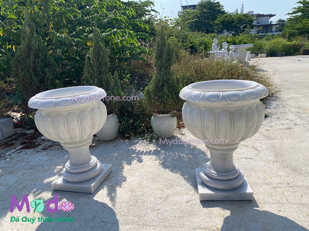 Chậu Hoa đá Cẩm Thạch Trắng