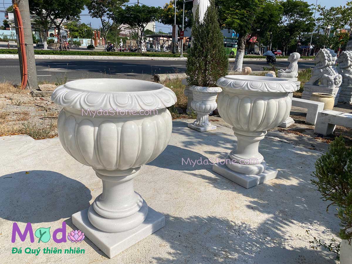 Chậu Hoa đá Cẩm Thạch Trắng