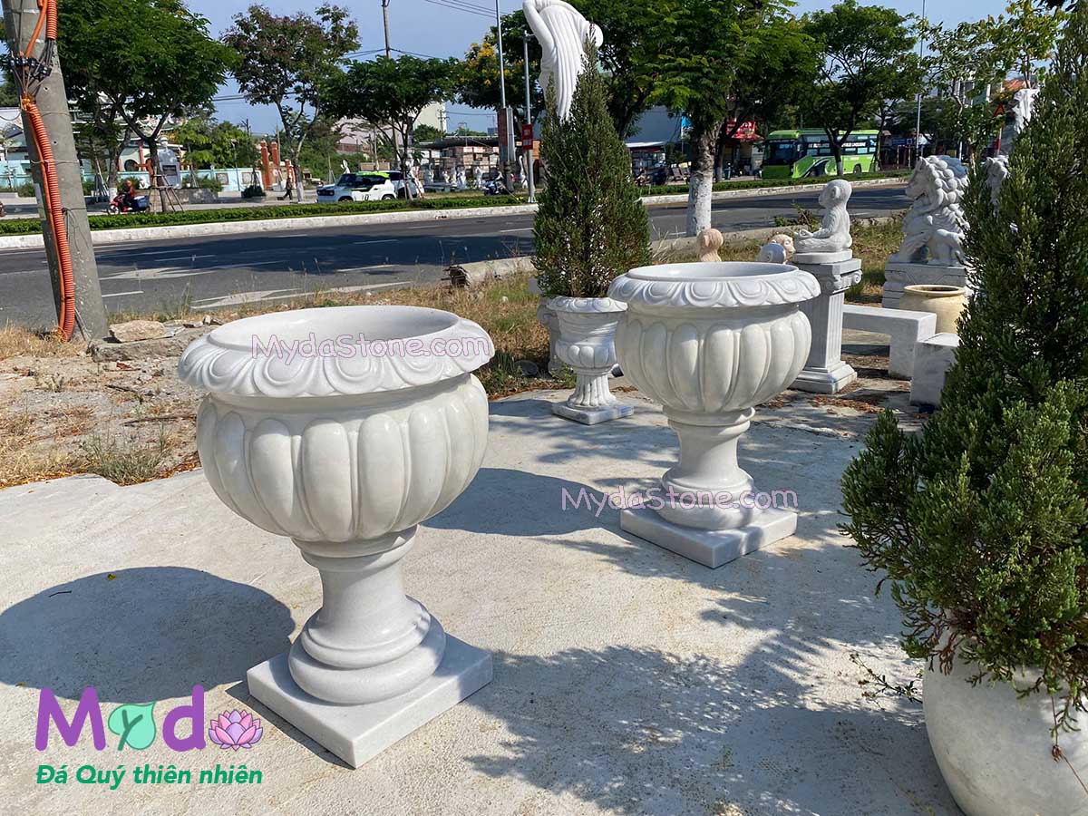 Chậu Hoa đá Cẩm Thạch Trắng
