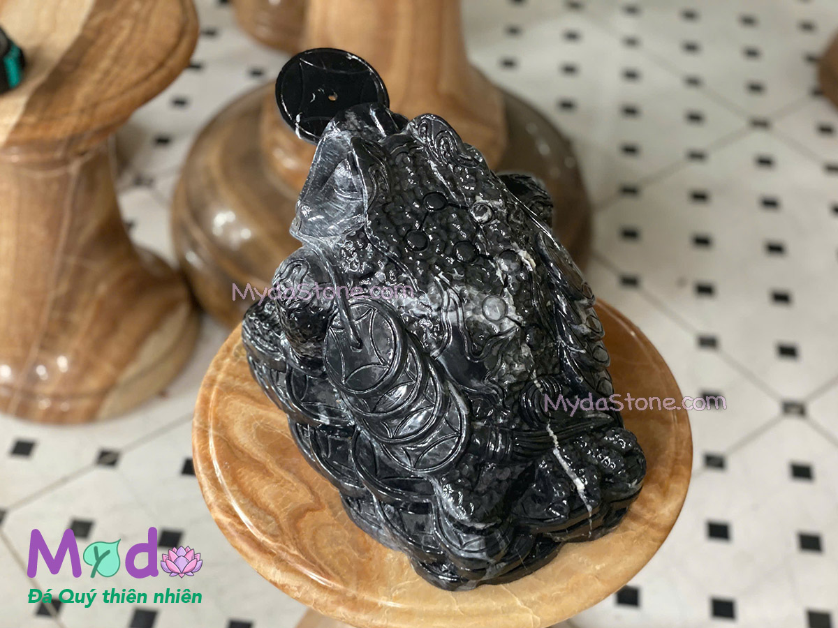Cóc Thiềm Thừ đá Cẩm Thạch Đen