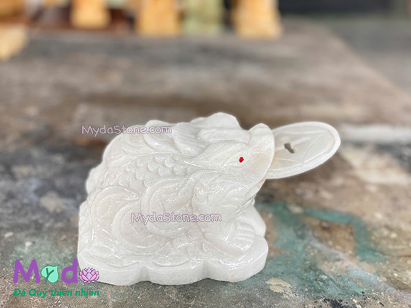 Cóc Thiềm Thừ Đá Cẩm Thạch Trắng