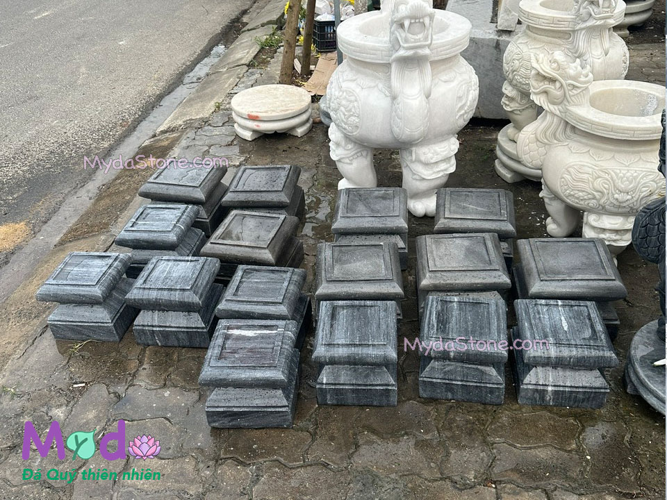 Đá Kê Chân Cột Nhà Gỗ đá Cẩm Thạch Đen