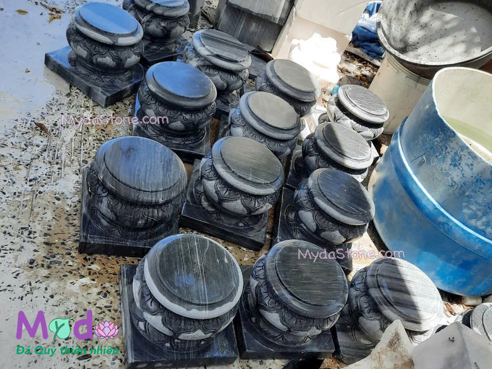 Đá Kê Chân Cột Nhà Gỗ đá Cẩm Thạch Đen