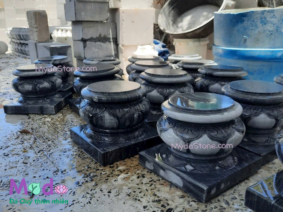 Đá Kê Chân Cột Nhà Gỗ đá Cẩm Thạch Đen