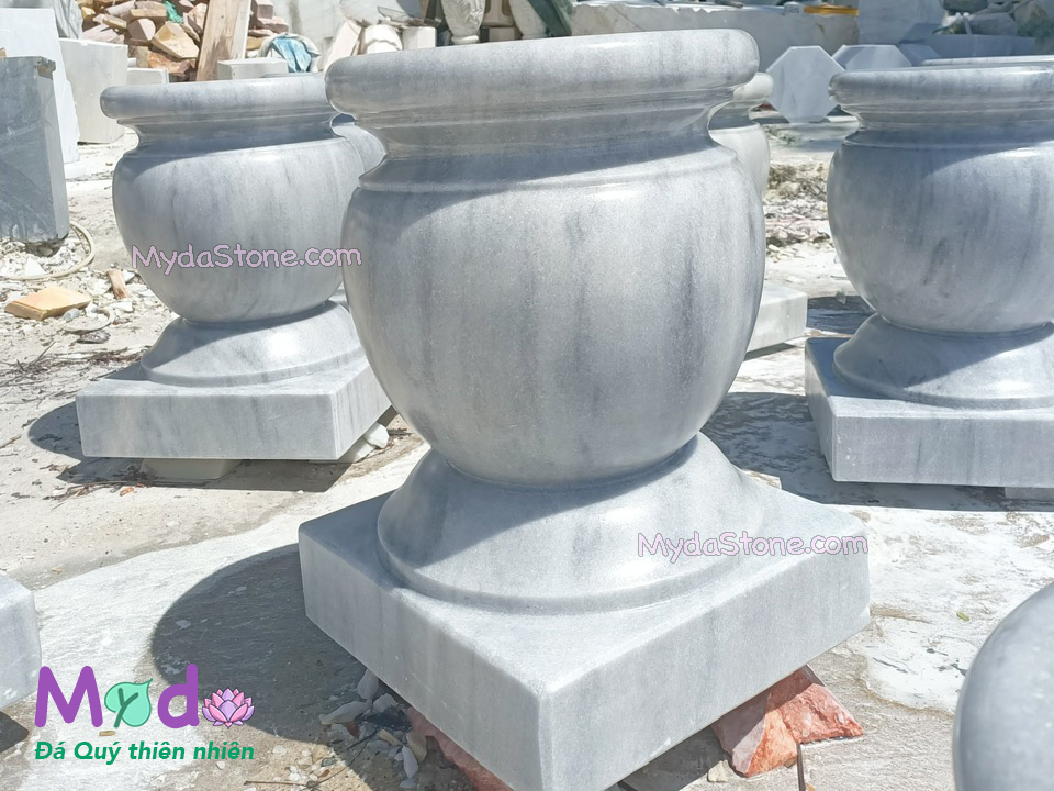 Đá Kê Chân Cột Nhà Gỗ đá Cẩm Thạch Trắng Xám