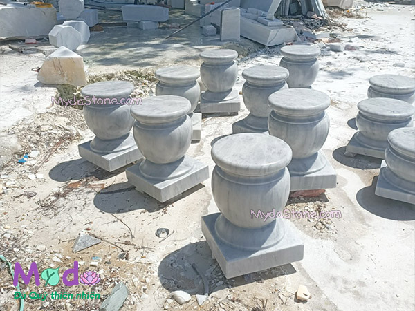 Đá Kê Chân Cột Nhà Gỗ đá Cẩm Thạch Trắng Xám