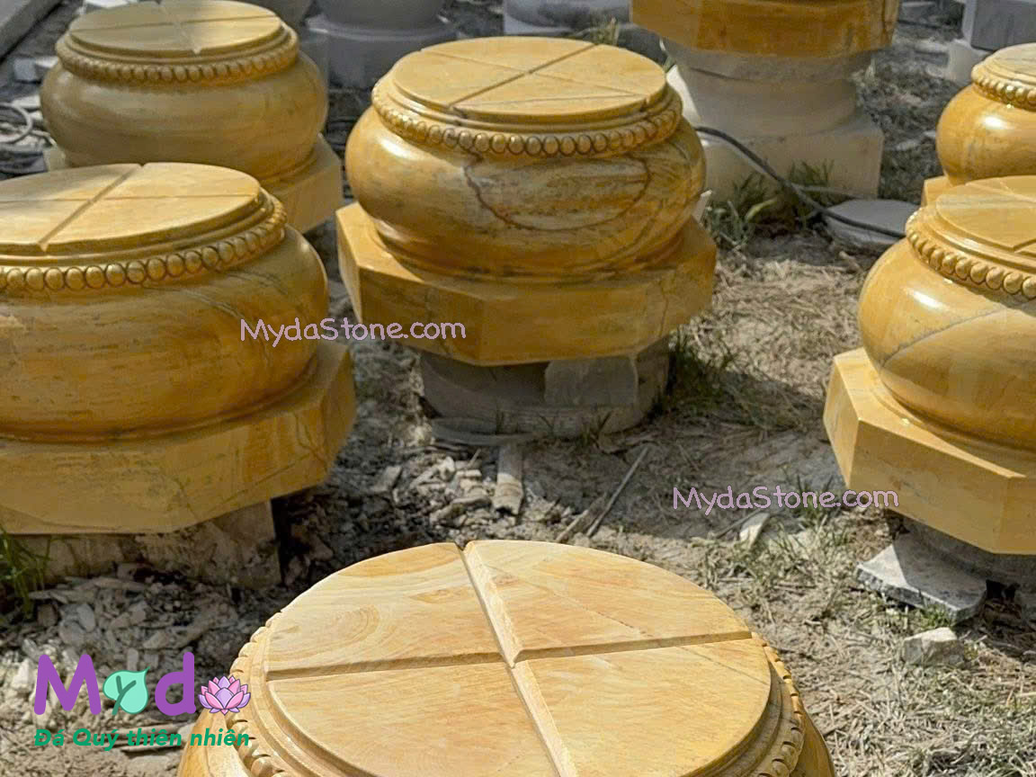 Đá Kê Chân Cột Nhà Gỗ đá Cà Rốt Vàng