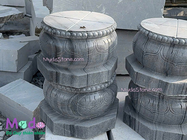 Đá Kê Chân Cột Nhà Gỗ đá Cẩm Thạch Đen