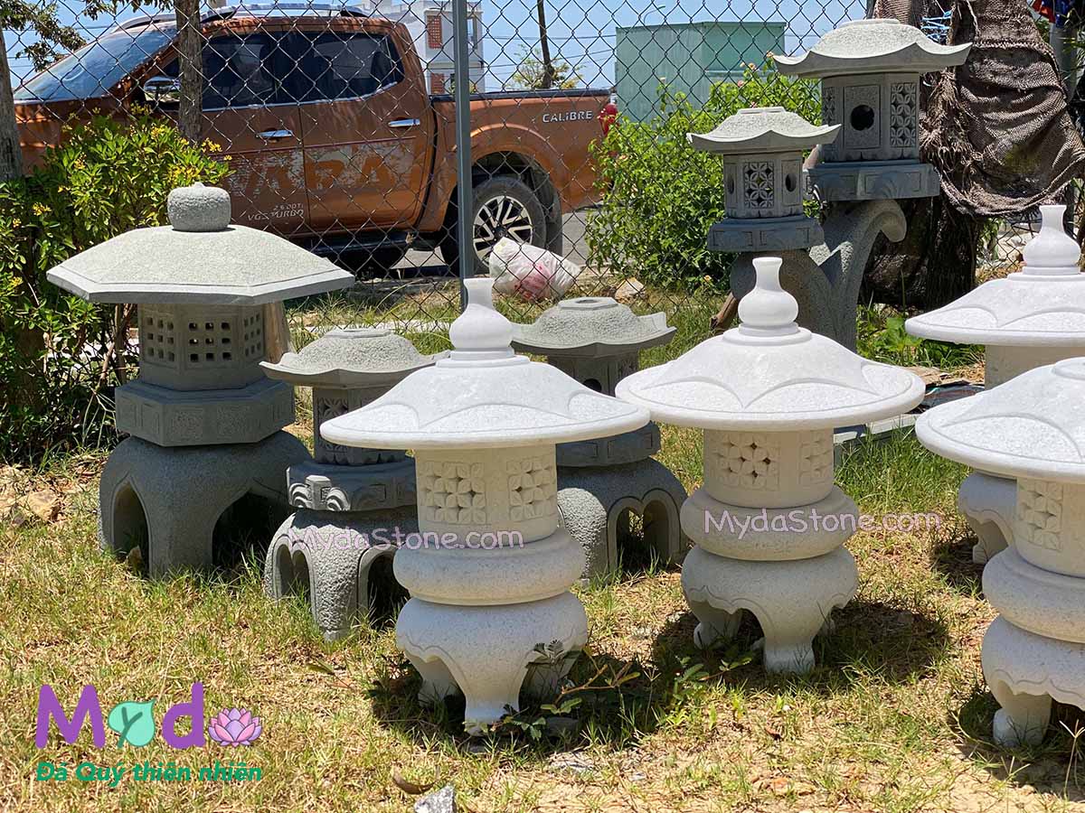 Đèn đá Sân Vườn đá Cẩm Thạch Trắng