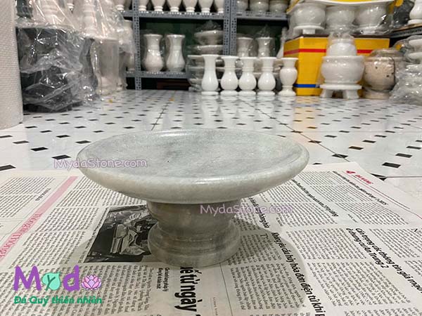 Đĩa đựng Trái Cây đá Cẩm Thạch Trắng Xám