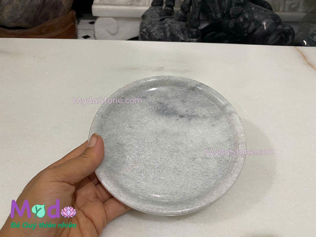 Đĩa đựng Trầu Cau đá Cẩm Thạch Xám