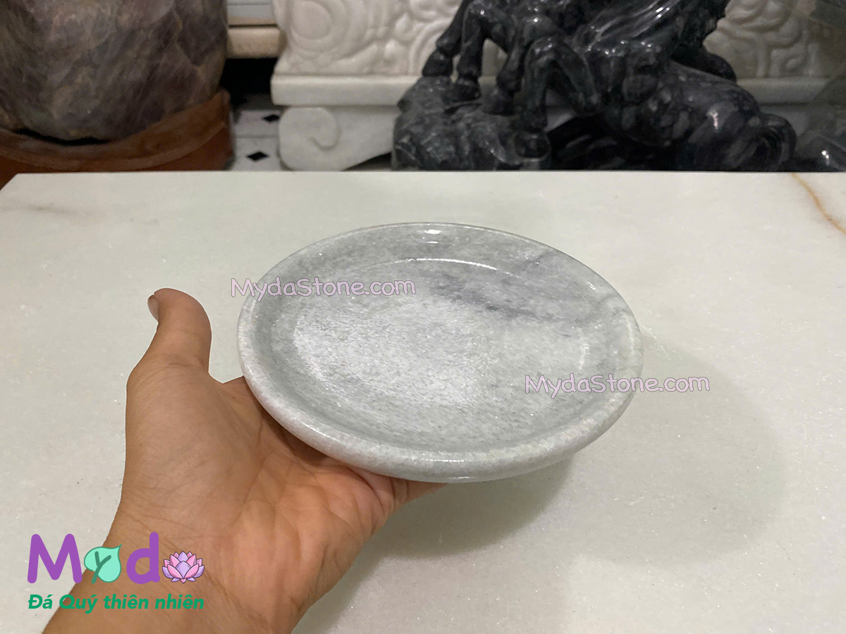 Đĩa đựng Trầu Cau đá Cẩm Thạch Xám