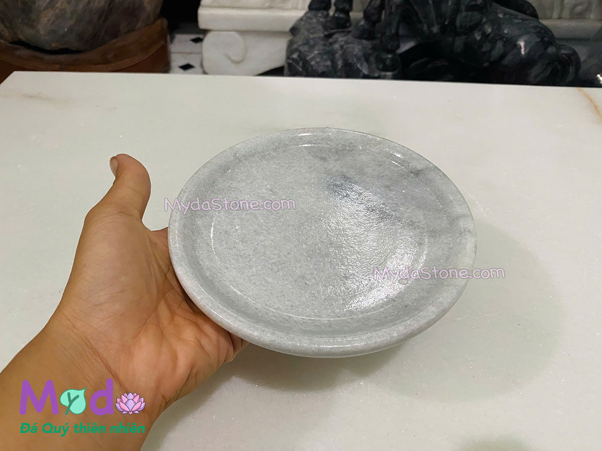 Đĩa đựng Trầu Cau đá Cẩm Thạch Xám