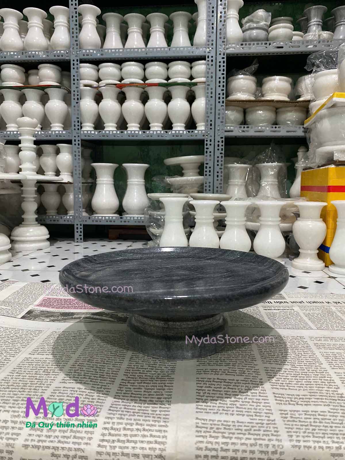 Đĩa Trái Cây đá Cẩm Thạch Đen