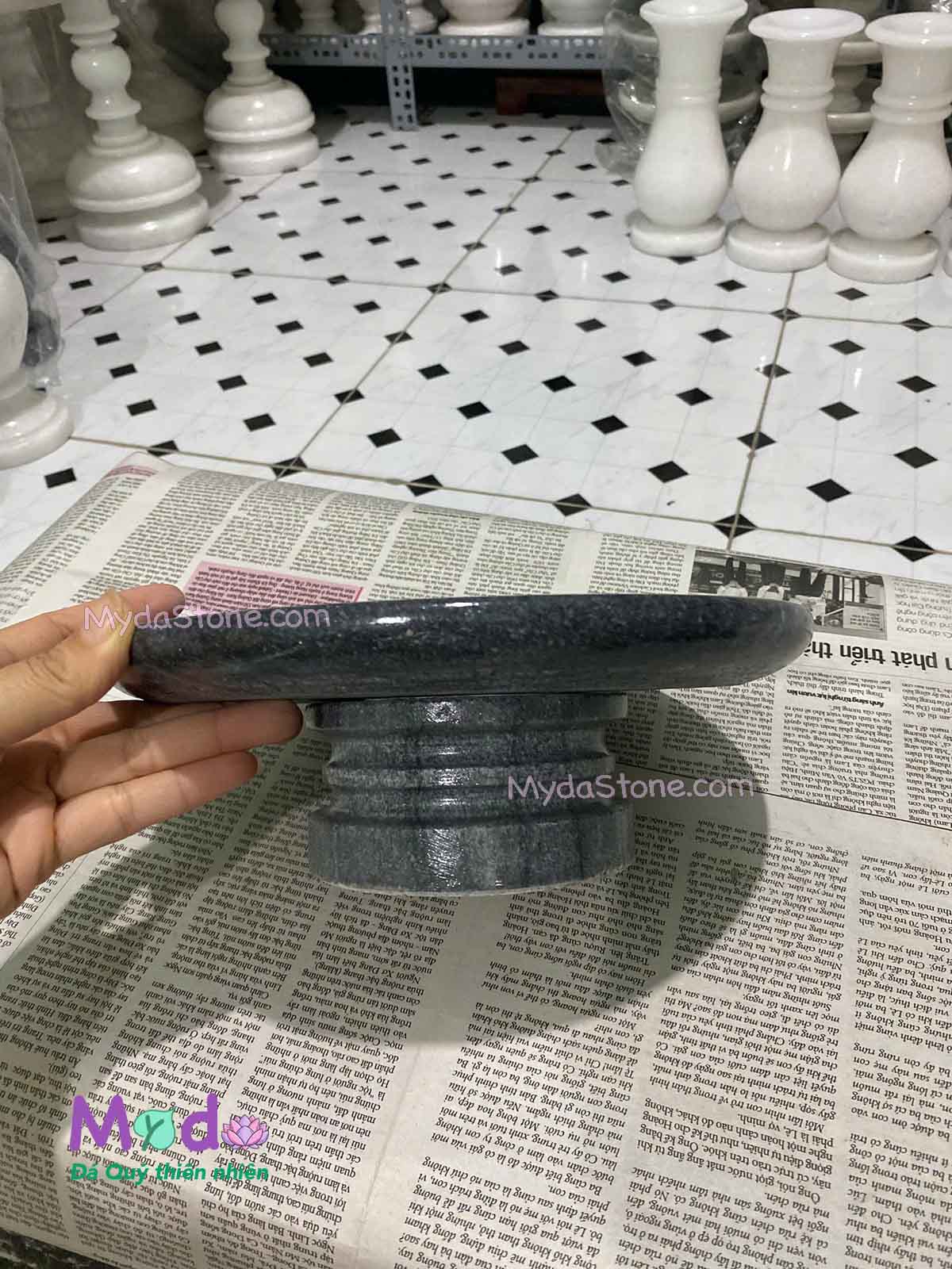 Đĩa Trái Cây đá Cẩm Thạch Đen