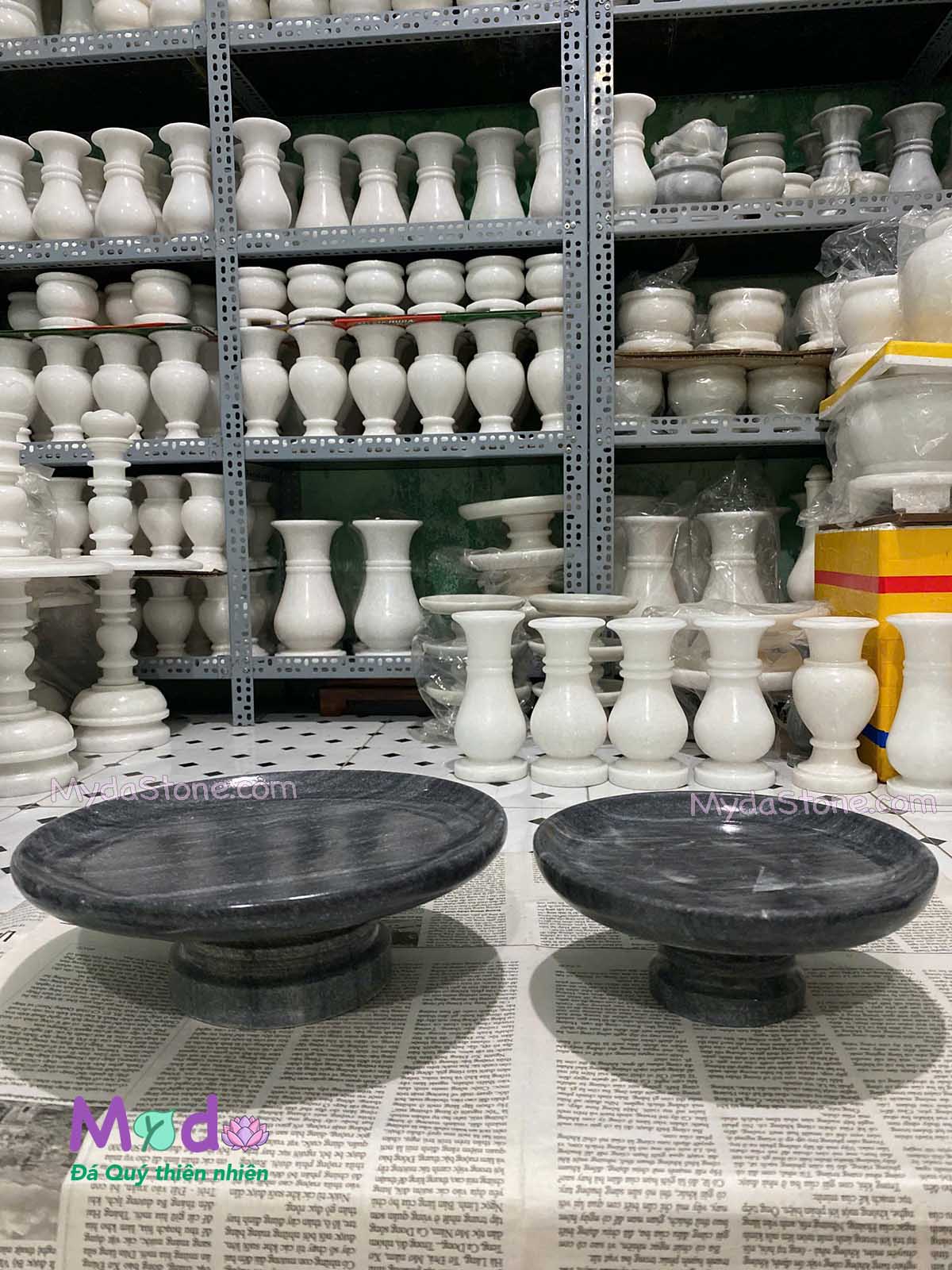 Đĩa Trái Cây đá Cẩm Thạch Đen