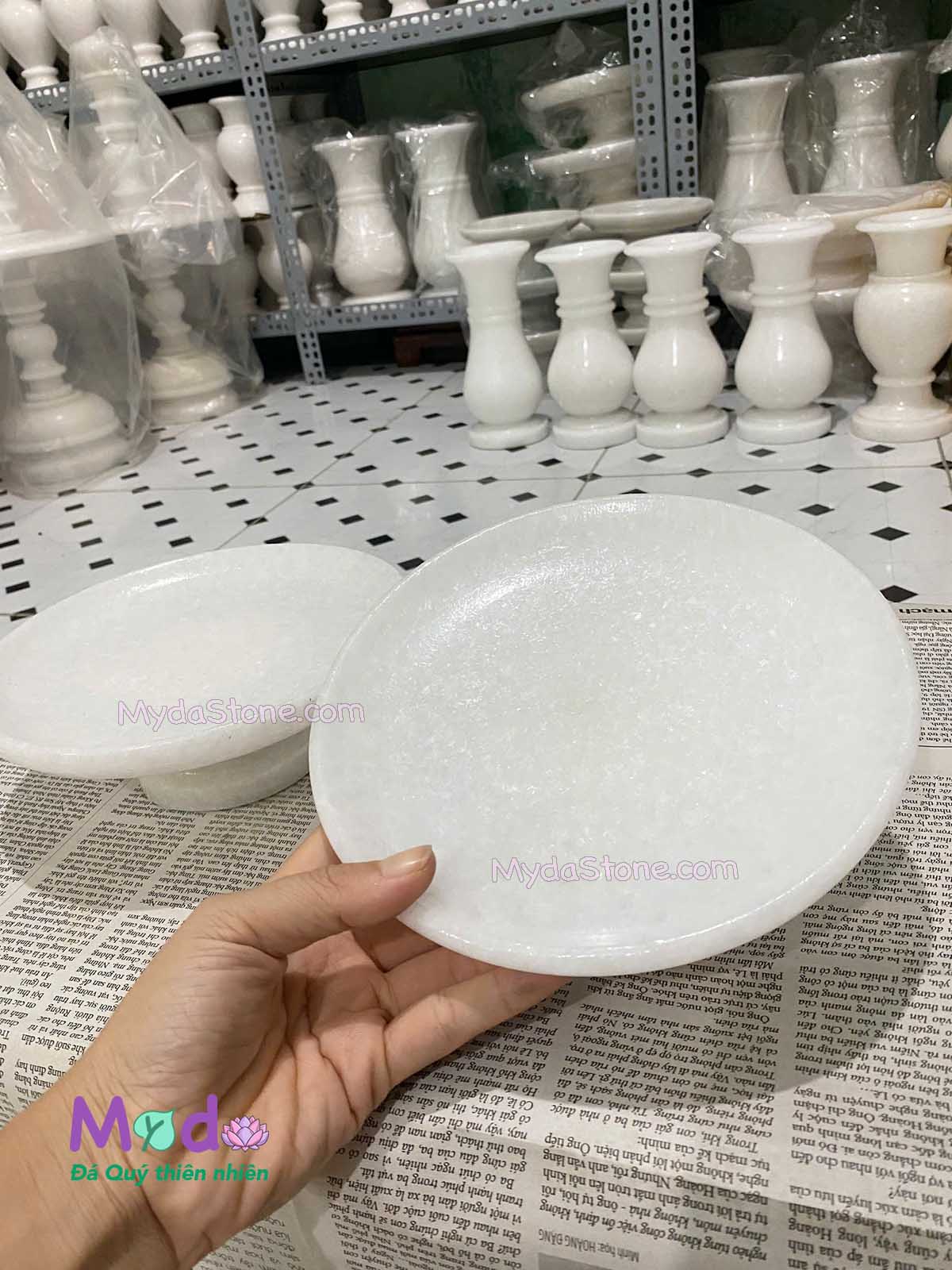 Đĩa Trái Cây đá Cẩm Thạch Trắng