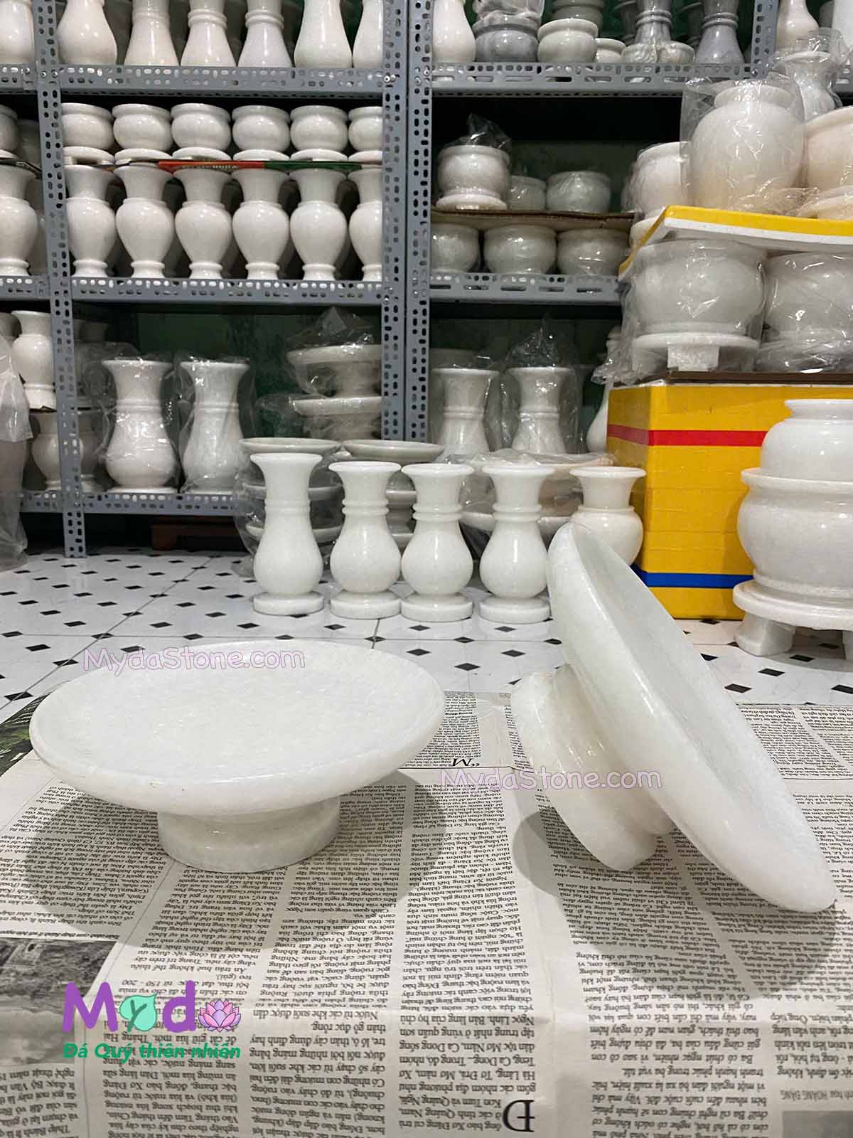 Đĩa Trái Cây đá Cẩm Thạch Trắng