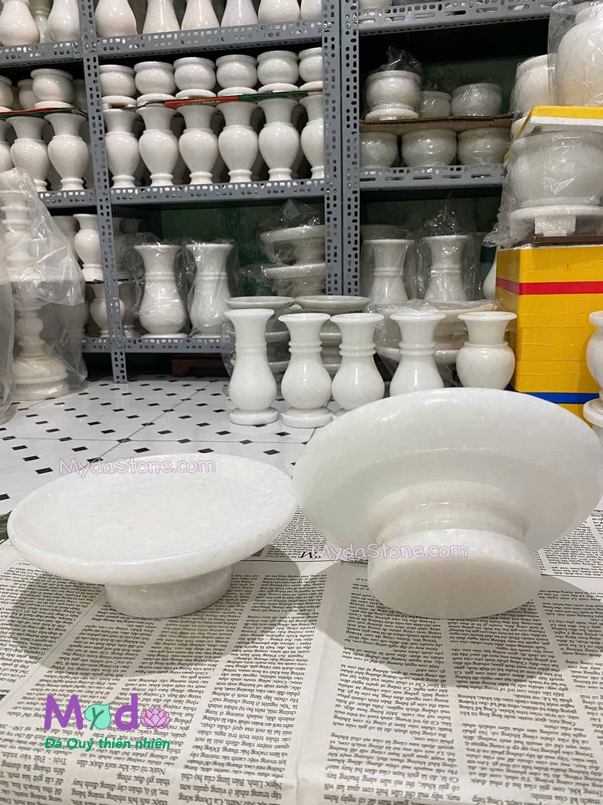 Đĩa Trái Cây đá Cẩm Thạch Trắng