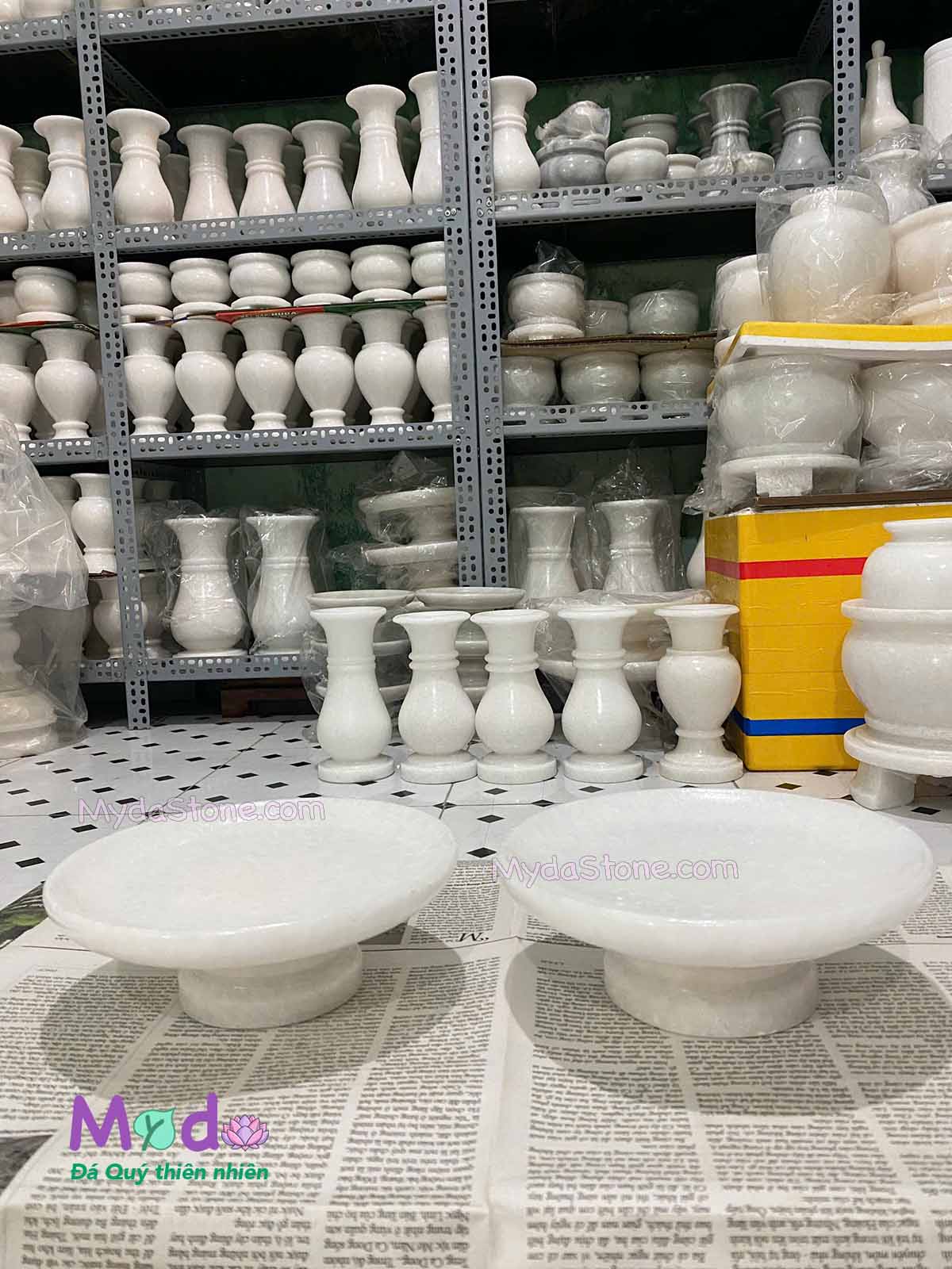 Đĩa Trái Cây đá Cẩm Thạch Trắng