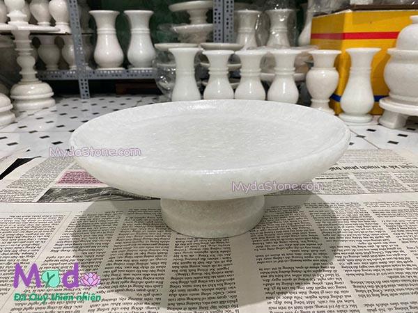 Đĩa Trái Cây đá Cẩm Thạch Trắng