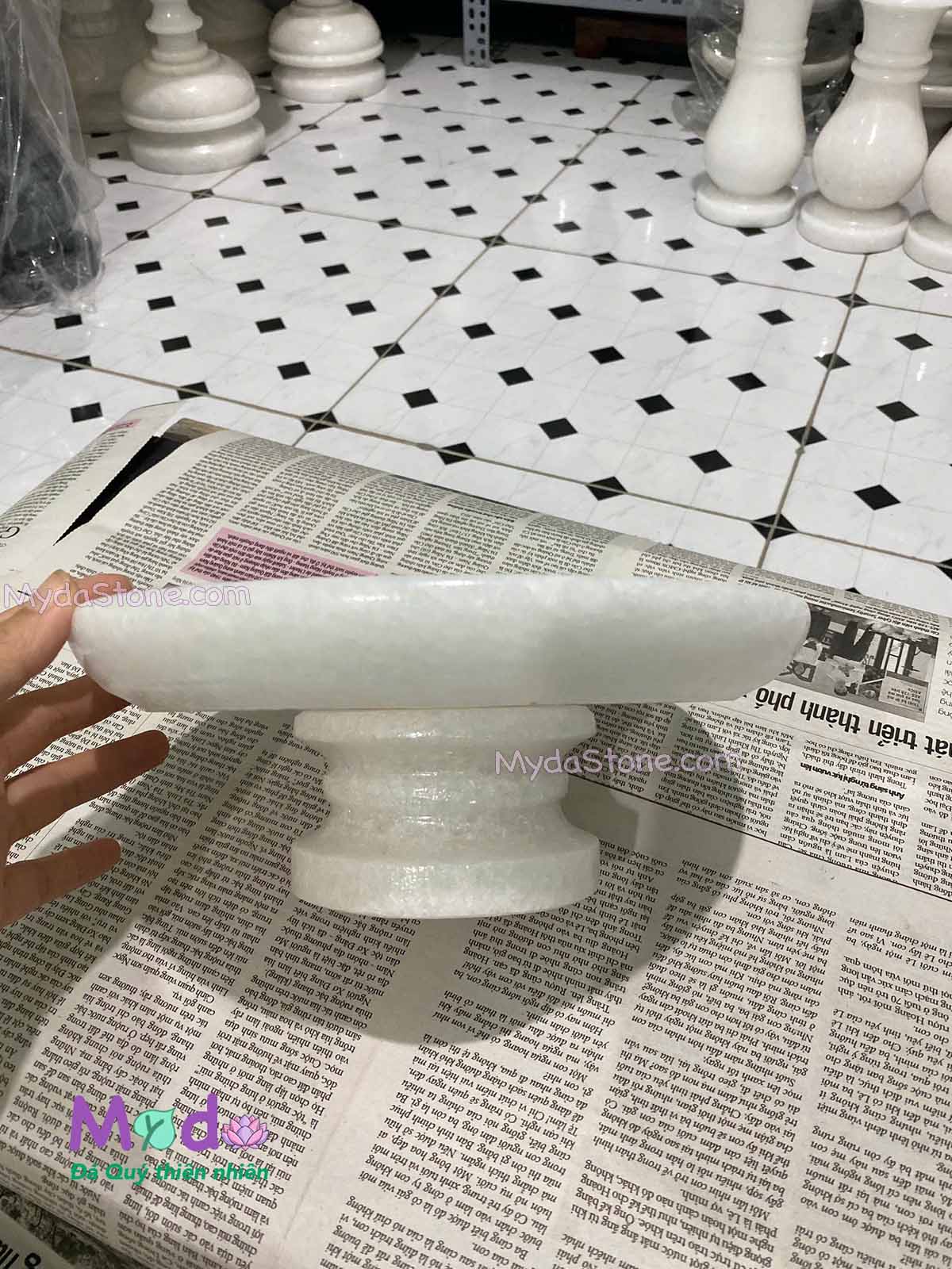 Đĩa Trái Cây đá Cẩm Thạch Trắng