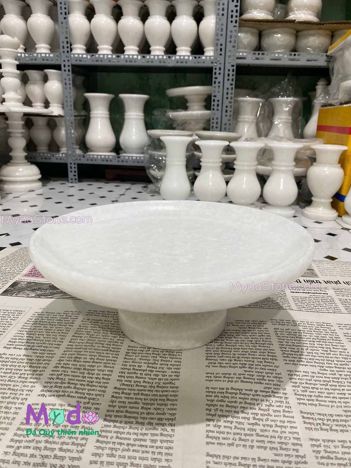 Đĩa Trái Cây đá Cẩm Thạch Trắng