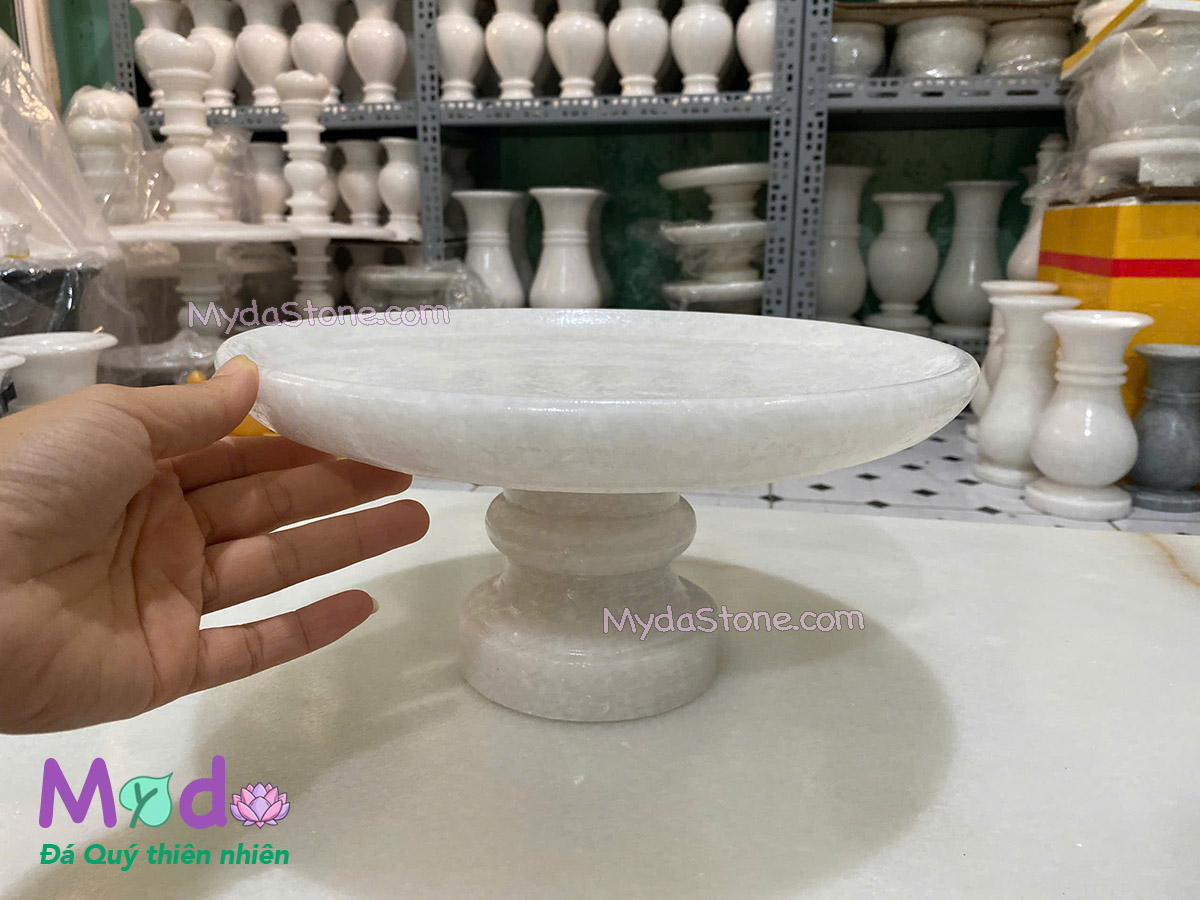 Đĩa Trái Cây đá Cẩm Thạch Trắng