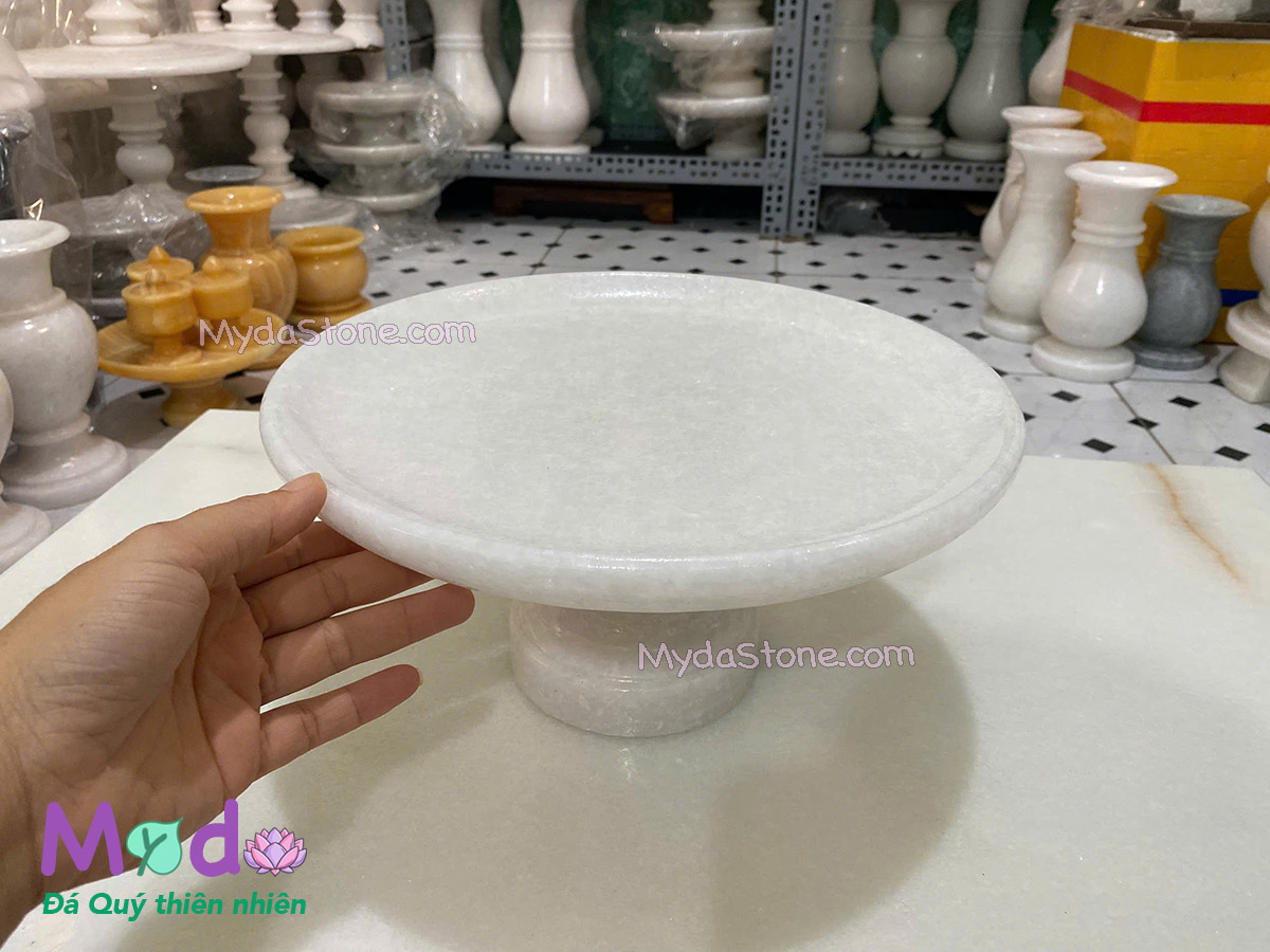 Đĩa Trái Cây đá Cẩm Thạch Trắng
