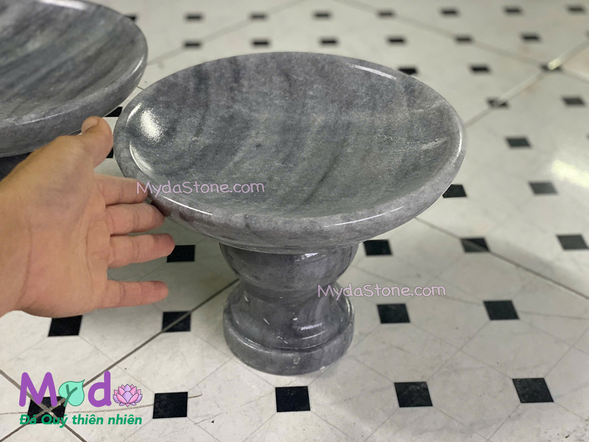 Đĩa Trái Cây đá Cẩm Thạch Xám