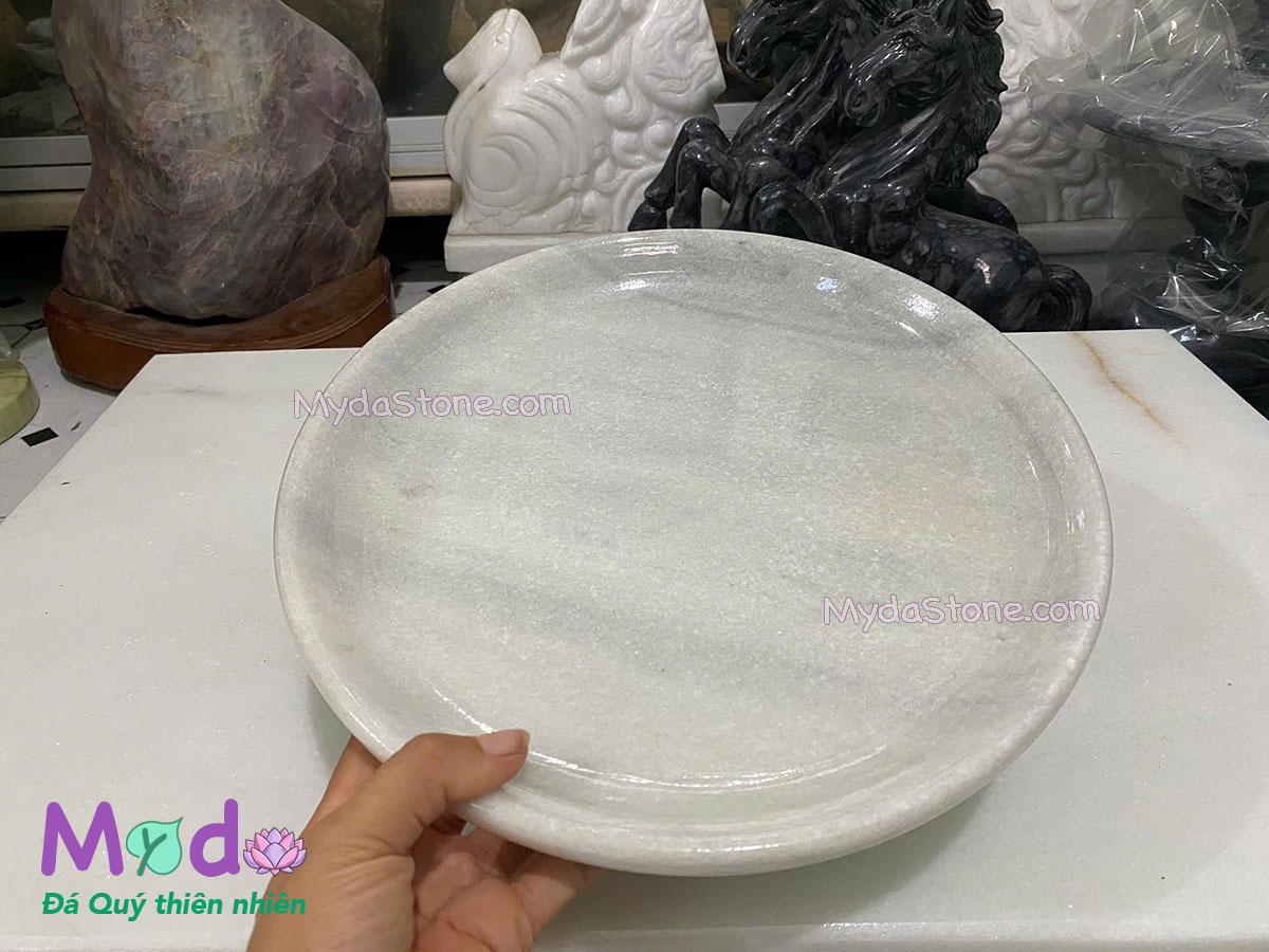 Đĩa Trái Cây đá Cẩm Thạch Xám